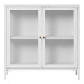 Dalby Kast - Kast met 2 glazen deuren, staal, wit 80x35x80 cm