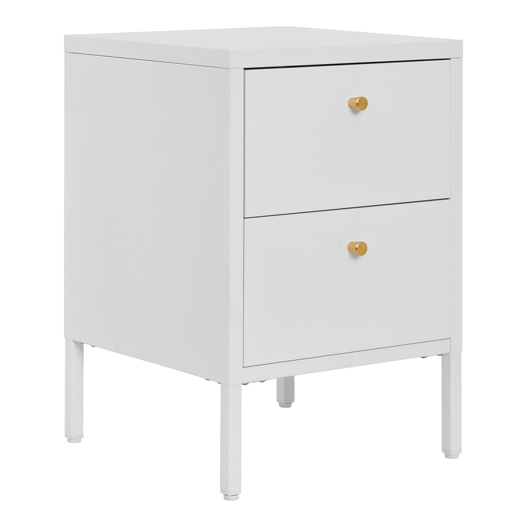 Dalby Ladenkast - 2 lades, staal, wit 40x40x59,5 cm