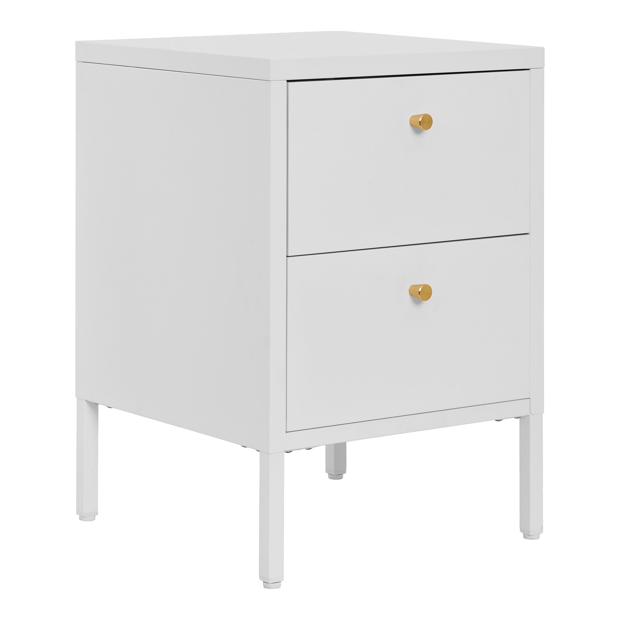 Dalby Ladenkast - 2 lades, staal, wit 40x40x59,5 cm