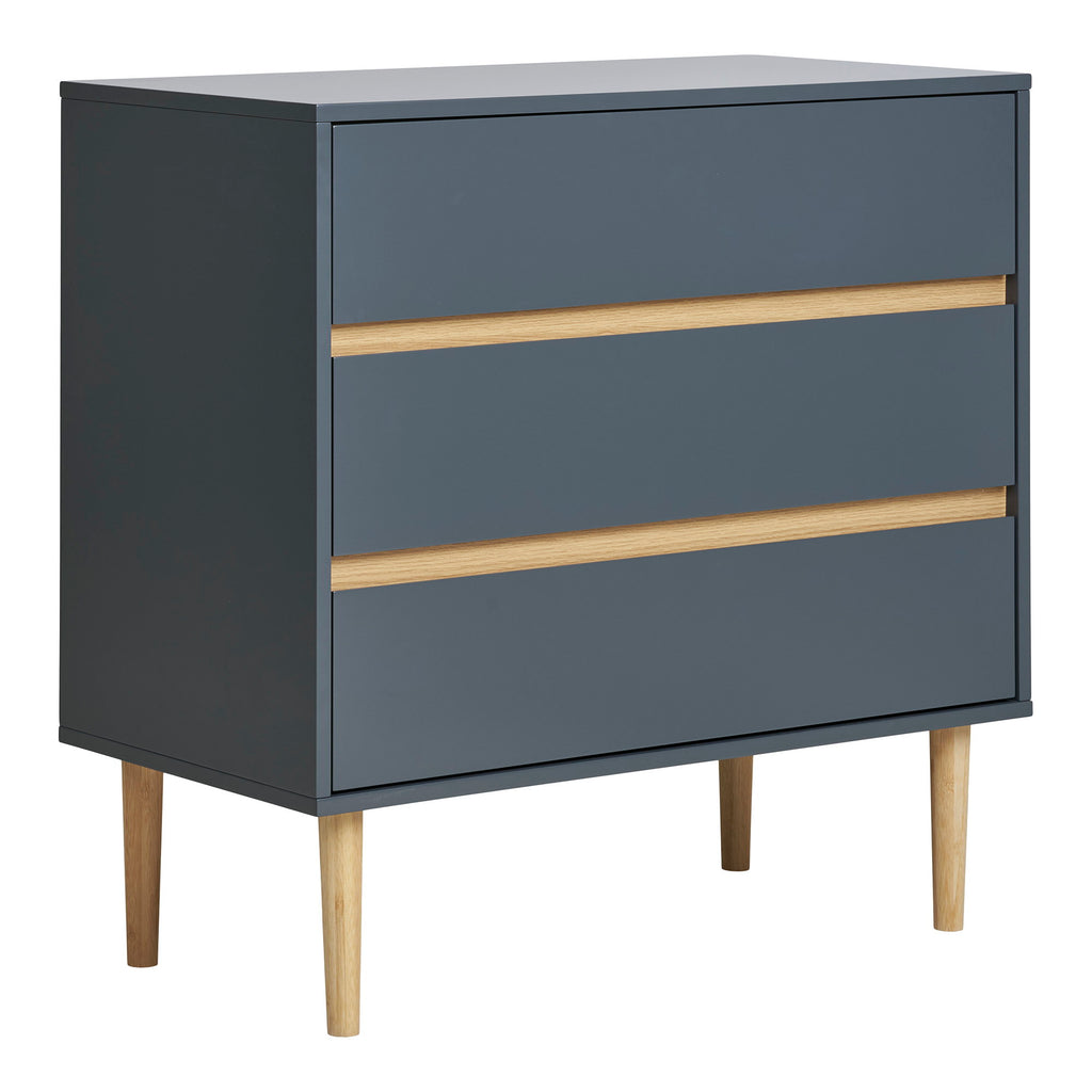 Bisley Ladenkast - 3 lades, gelakt hout, donkergrijs 80x40x80 cm