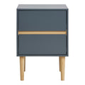 Bisley Side Table - Lacquered wood side table with 2 drawers, dark grey 40x35x55 cm