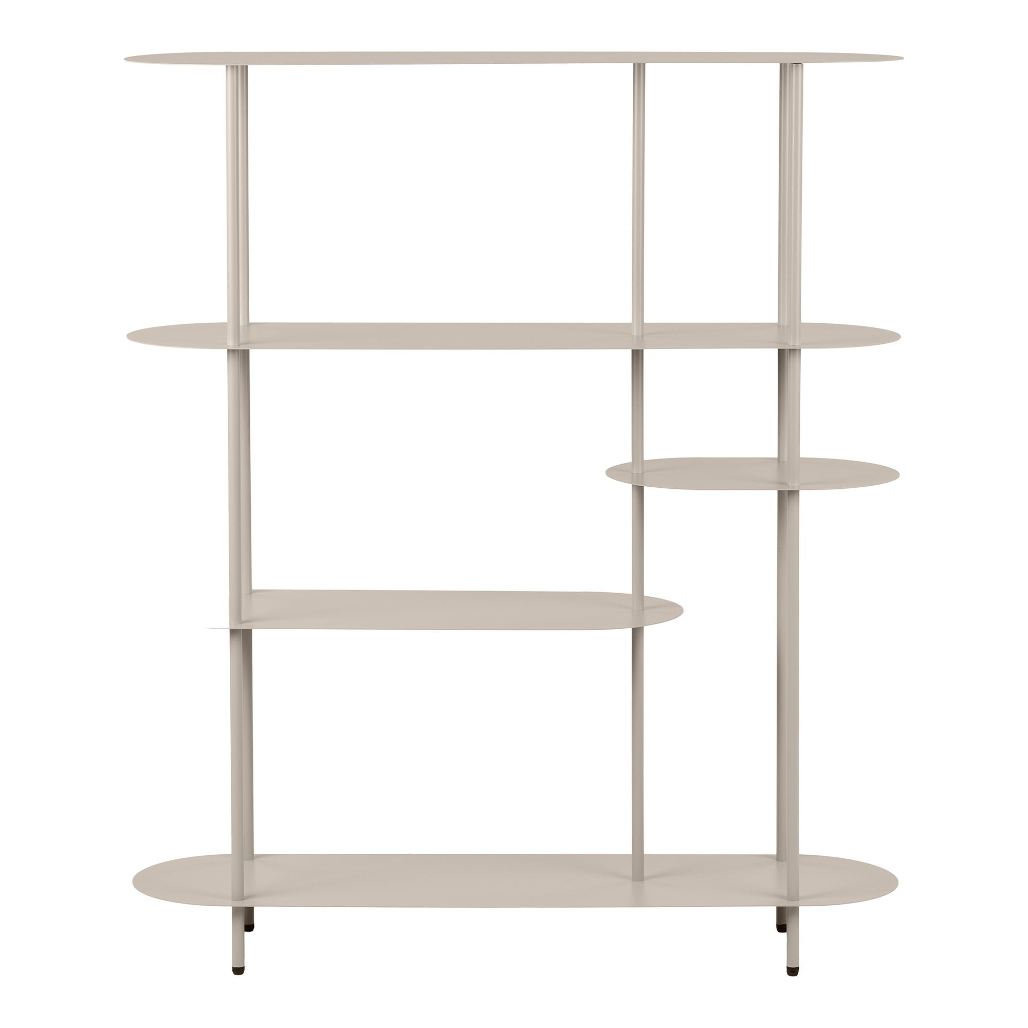 Rieti Boekenkast - 5 planken, asymmetrisch, metaal, zandkleurig 31x118x139 cm