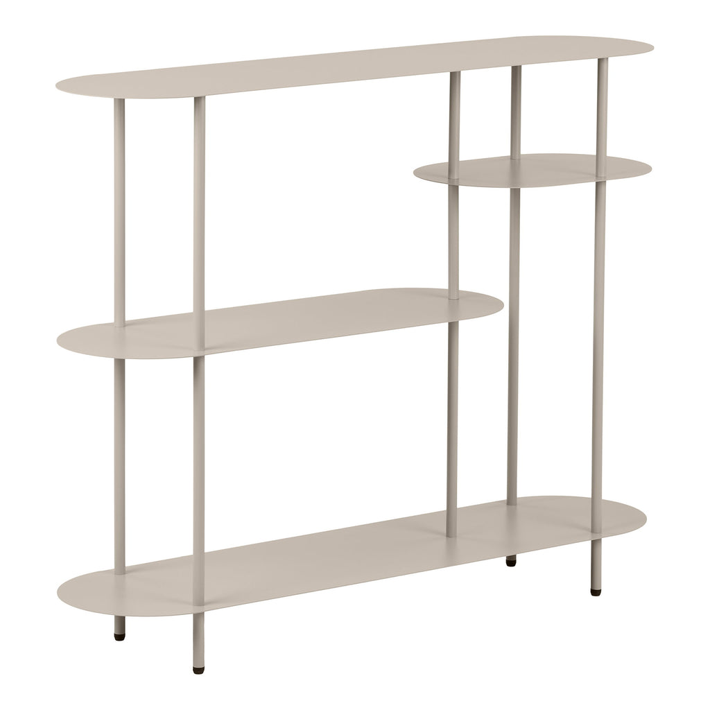 Rieti Boekenkast - 4 planken, metaal, zandkleurig 31x118x97 cm