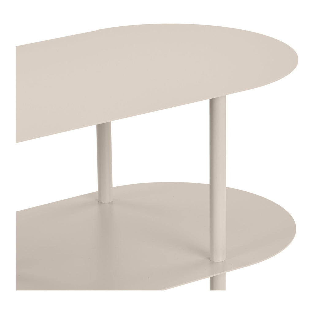 Rieti Boekenkast - 4 planken, metaal, zandkleurig 31x118x97 cm