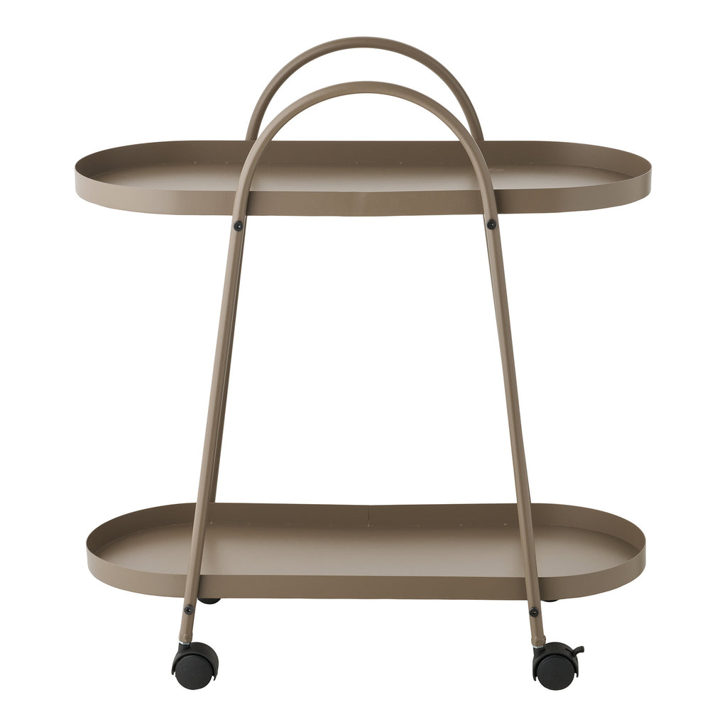 Empoli Bartrolley - 2 planken, staal, bruin 27,5x60x64 cm