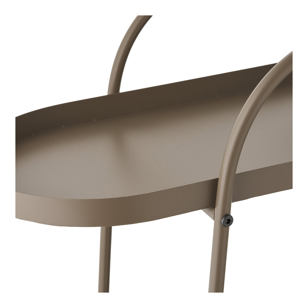 Empoli Bartrolley - 2 planken, staal, bruin 27,5x60x64 cm