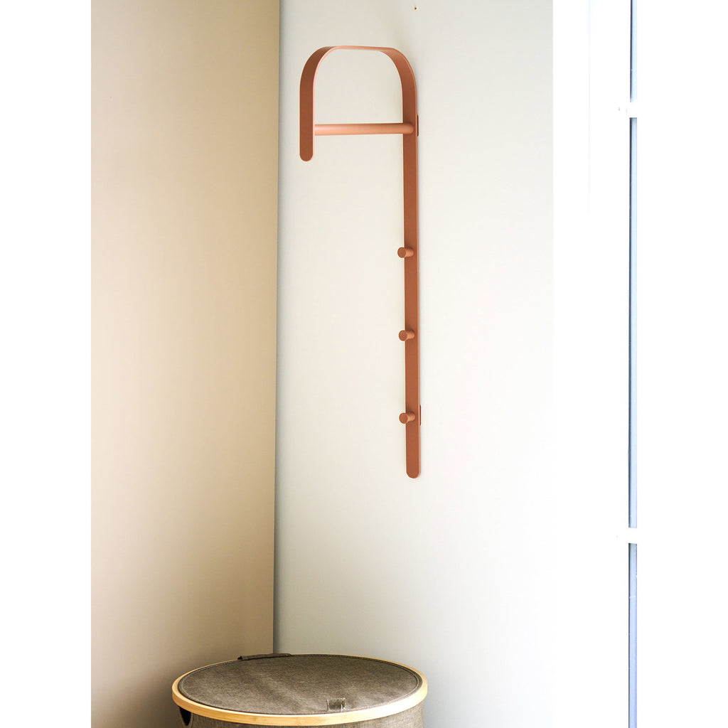 Cognac-colored clothes rack Gresto - 3x30x80 cm