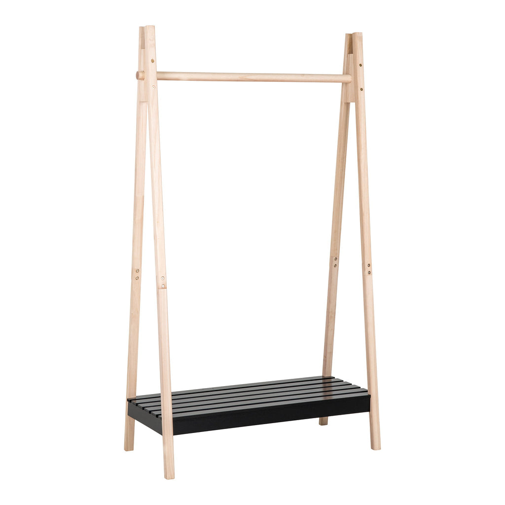 Torino Kledingrek - MDF/paulowniahout, naturel/zwart 94,5x39x170 cm