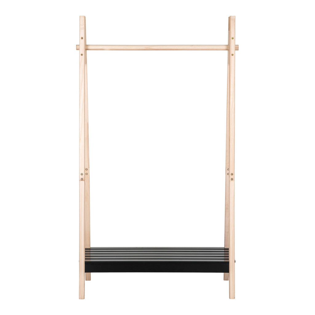 Torino Kledingrek - MDF/paulowniahout, naturel/zwart 94,5x39x170 cm