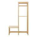 Ember Clothes Rack - With rattan bench, bamboo, natural 36x95x165 cm