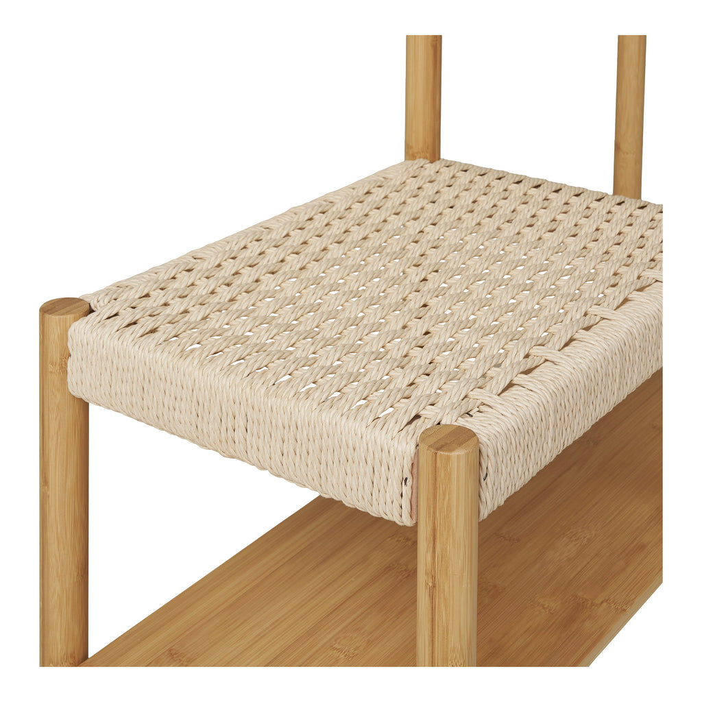Ember Clothes Rack - With rattan bench, bamboo, natural 36x95x165 cm