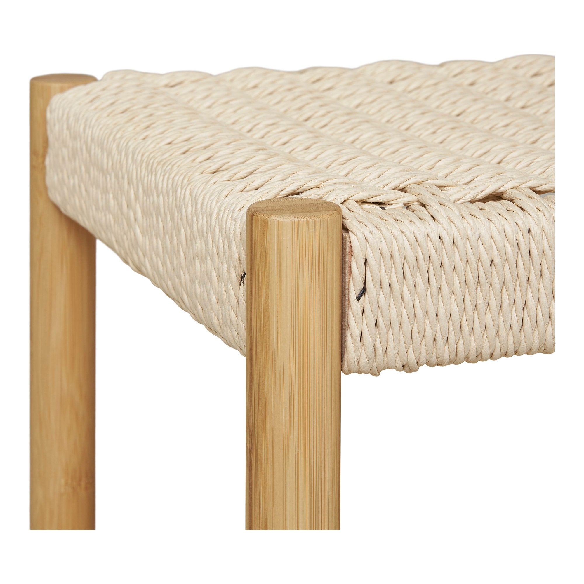 Ember Kledingrek - Met rotan bankje, bamboe, naturel 36x95x165 cm