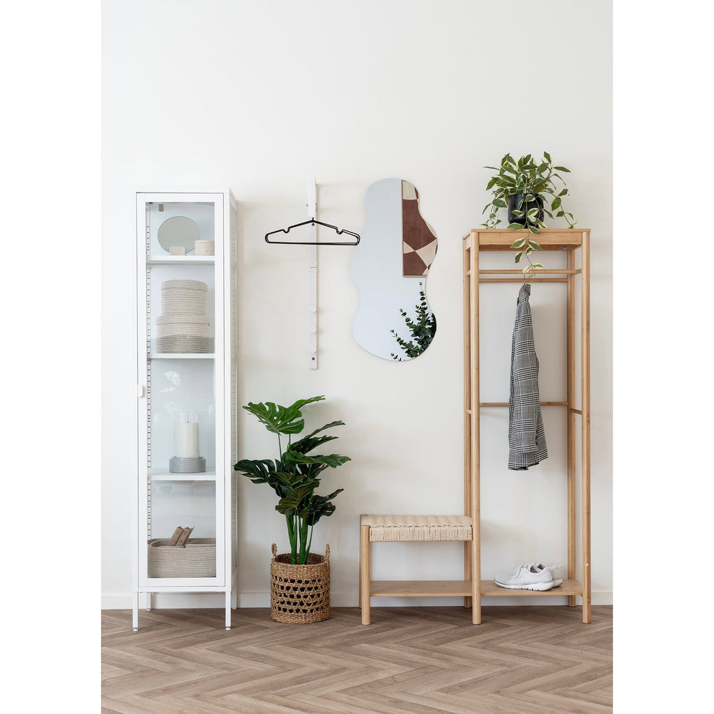 Ember Clothes Rack - With rattan bench, bamboo, natural 36x95x165 cm