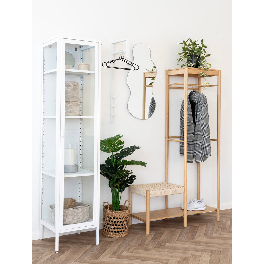 Ember Clothes Rack - With rattan bench, bamboo, natural 36x95x165 cm