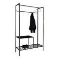Vita Clothes Rack - With 2 shelves, black, black frame 101x38x170 cm
