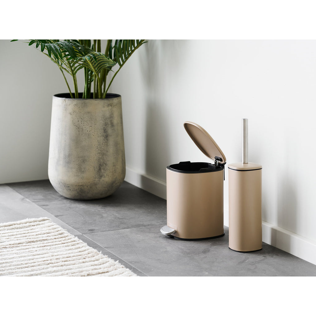 Lodi Pedal Bin - With soft-close, metal, beige, 3 litre