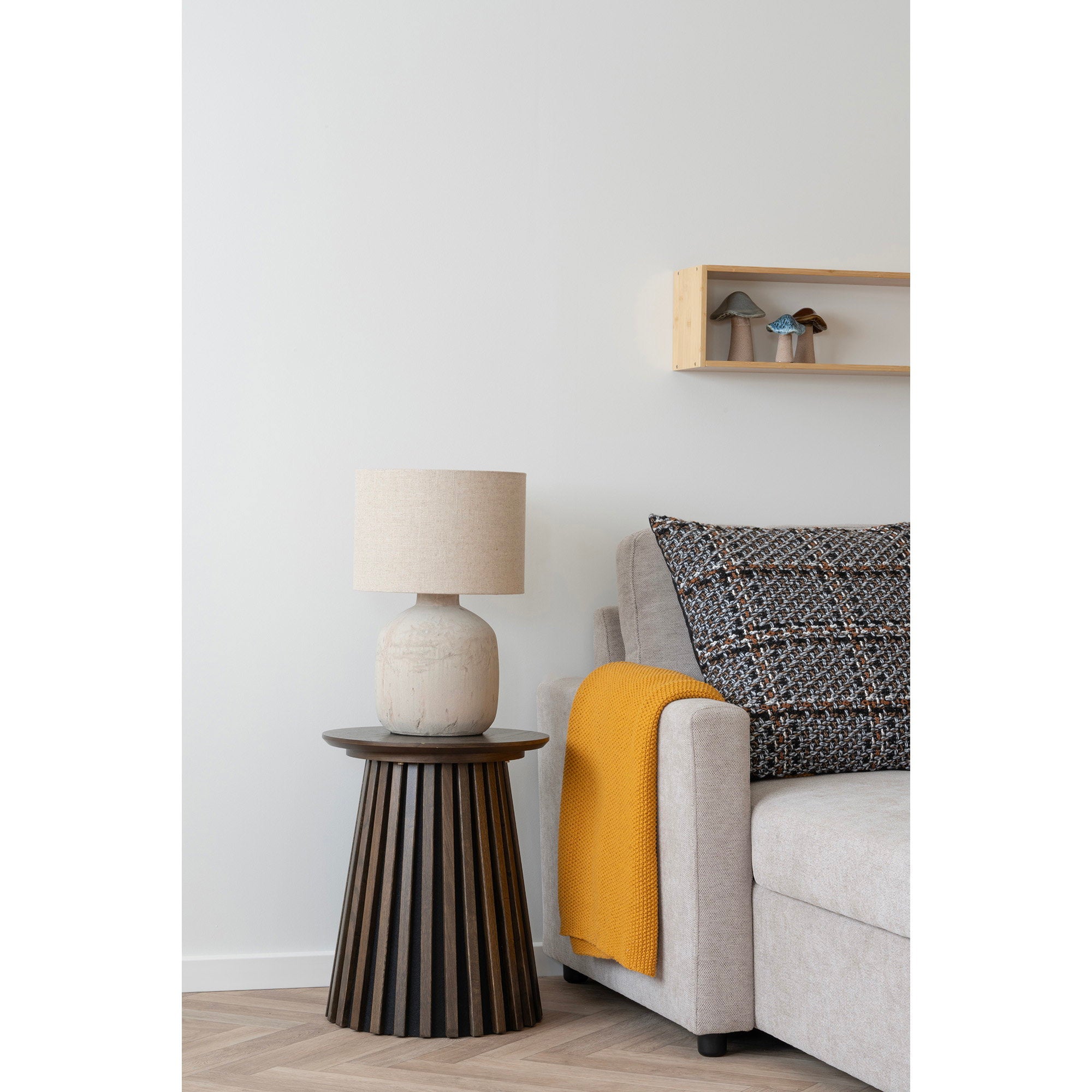 Santos Plaid - Plaid, gerecycled katoen, okergeel 130x170 cm