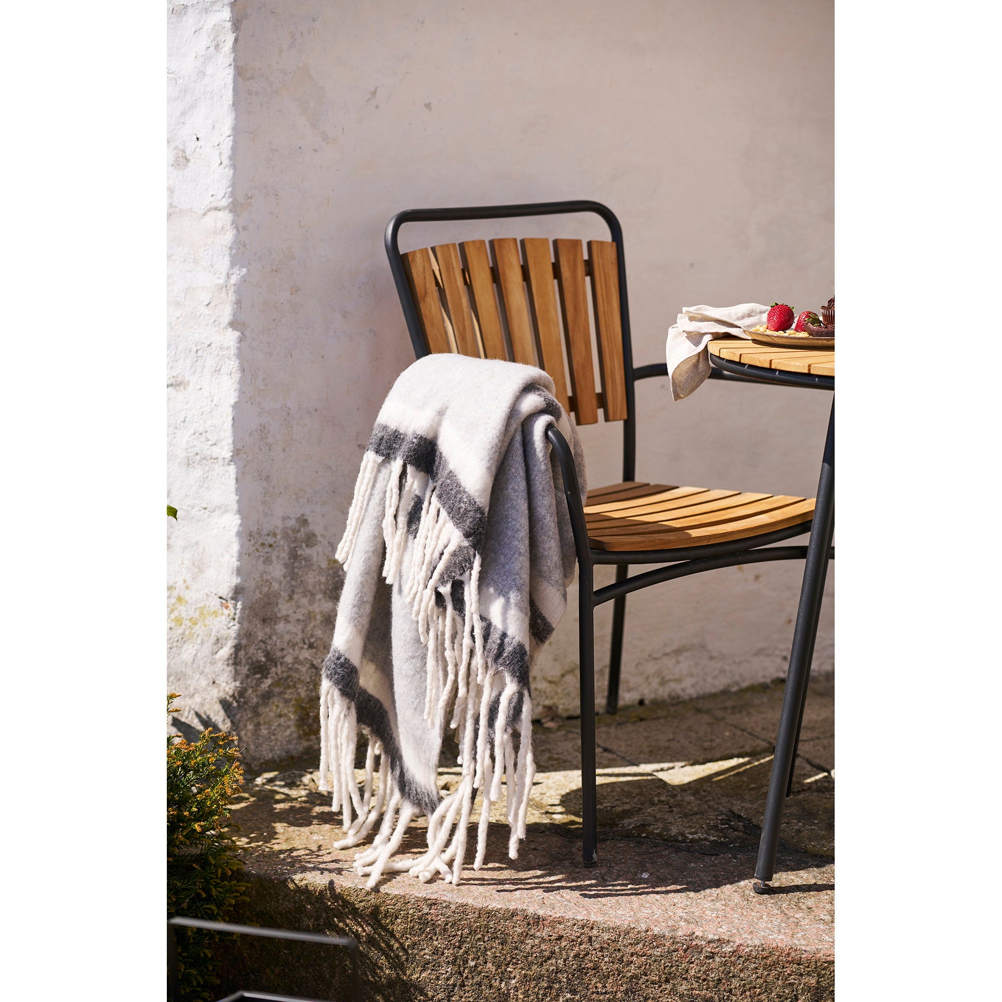 Carmel Plaid - Plaid, wolmix, grijs/wit 130x170 cm