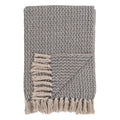 Cort Plaid - Plaid, katoen, donkergrijs/wit, design C 130x160 cm