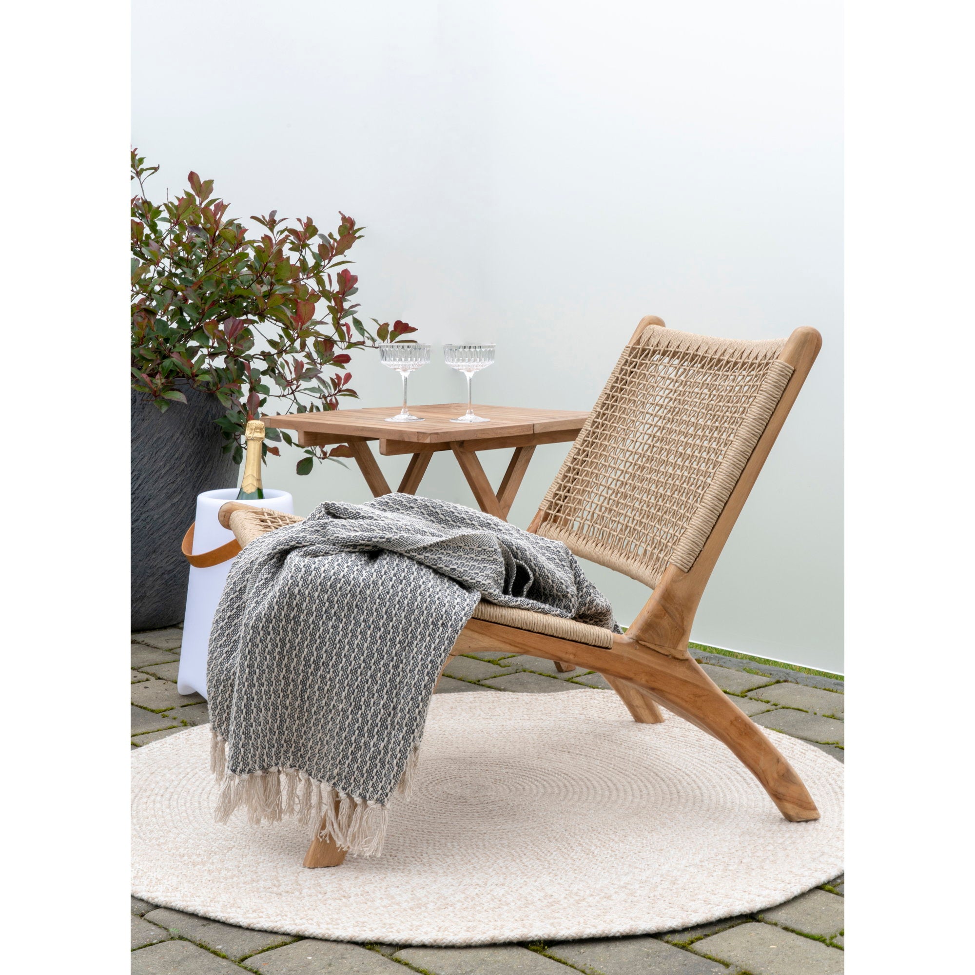 Cort Plaid - Plaid, katoen, donkergrijs/wit, design C 130x160 cm