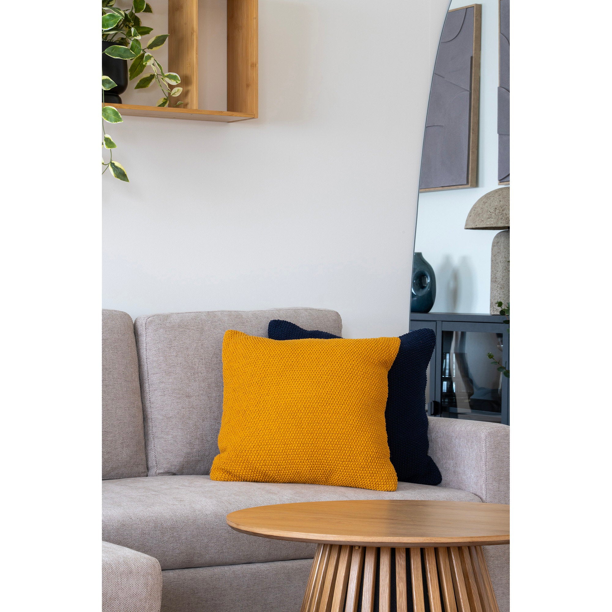 Santos Cushion Cover - Recycled cotton, ocher yellow 45x45 cm