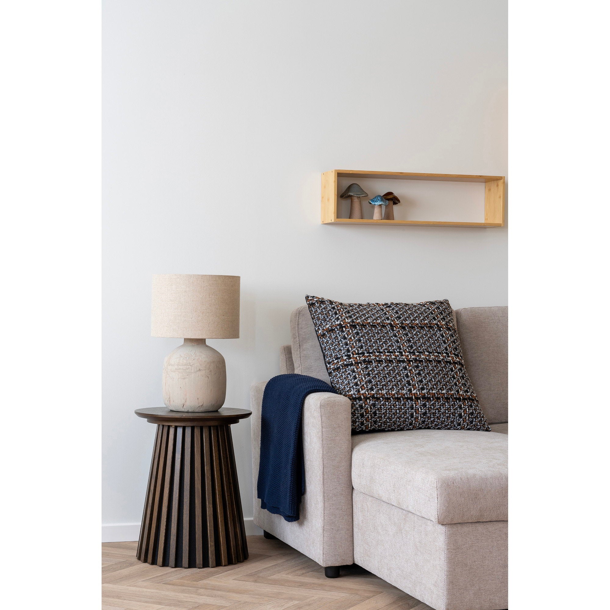 Santos Throw Pillow - Recycled cotton, dark blue 45x45 cm
