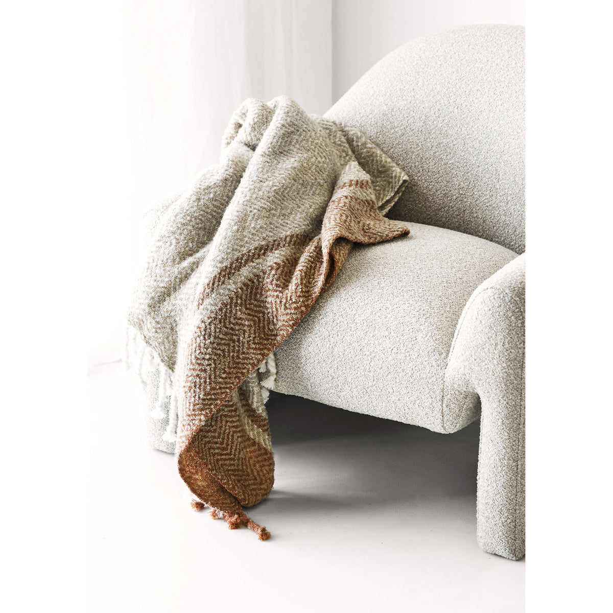 Almora Plaid - Plaid, beige/gold orange, 130x180 cm