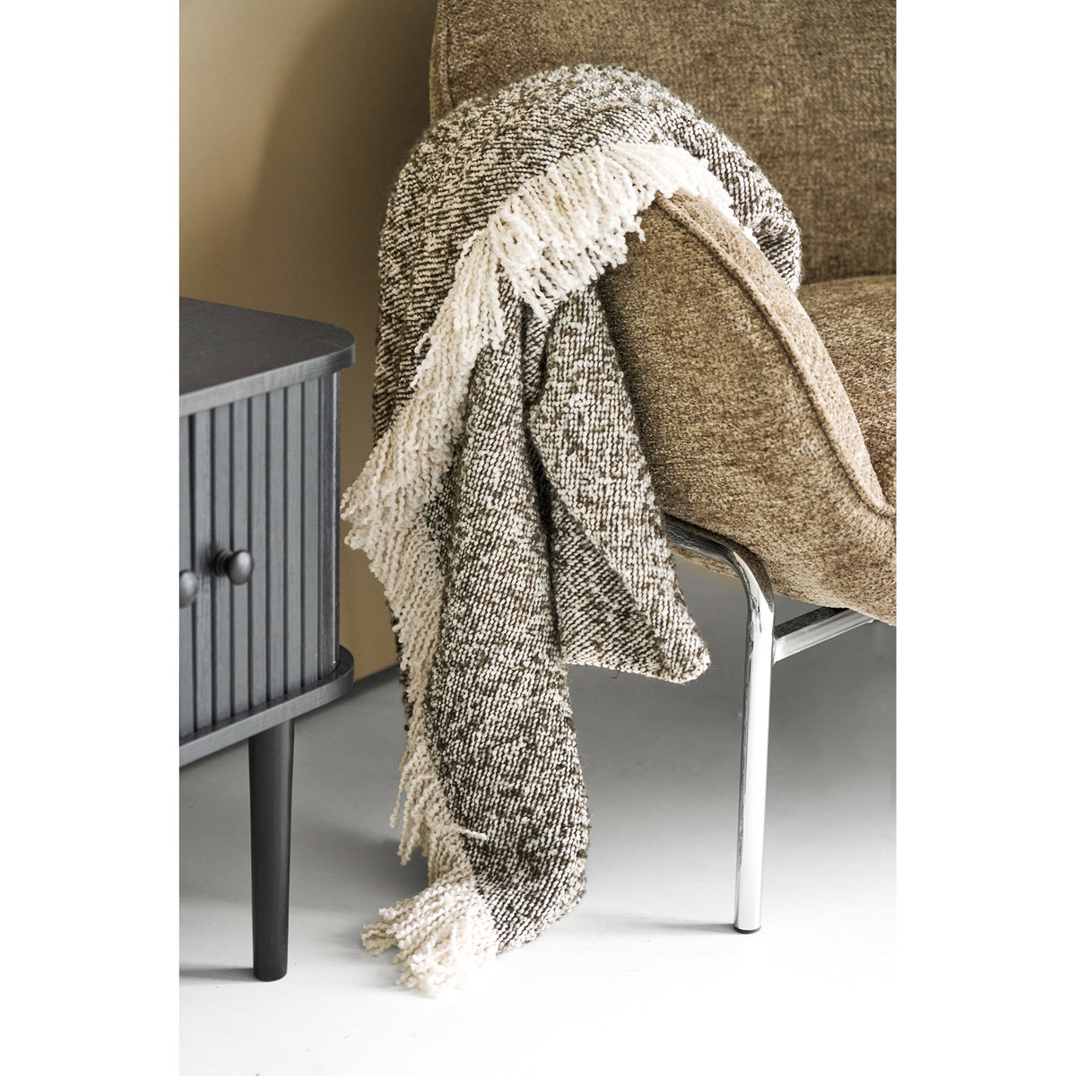 Beige/brown throw Sira - 130x180 cm