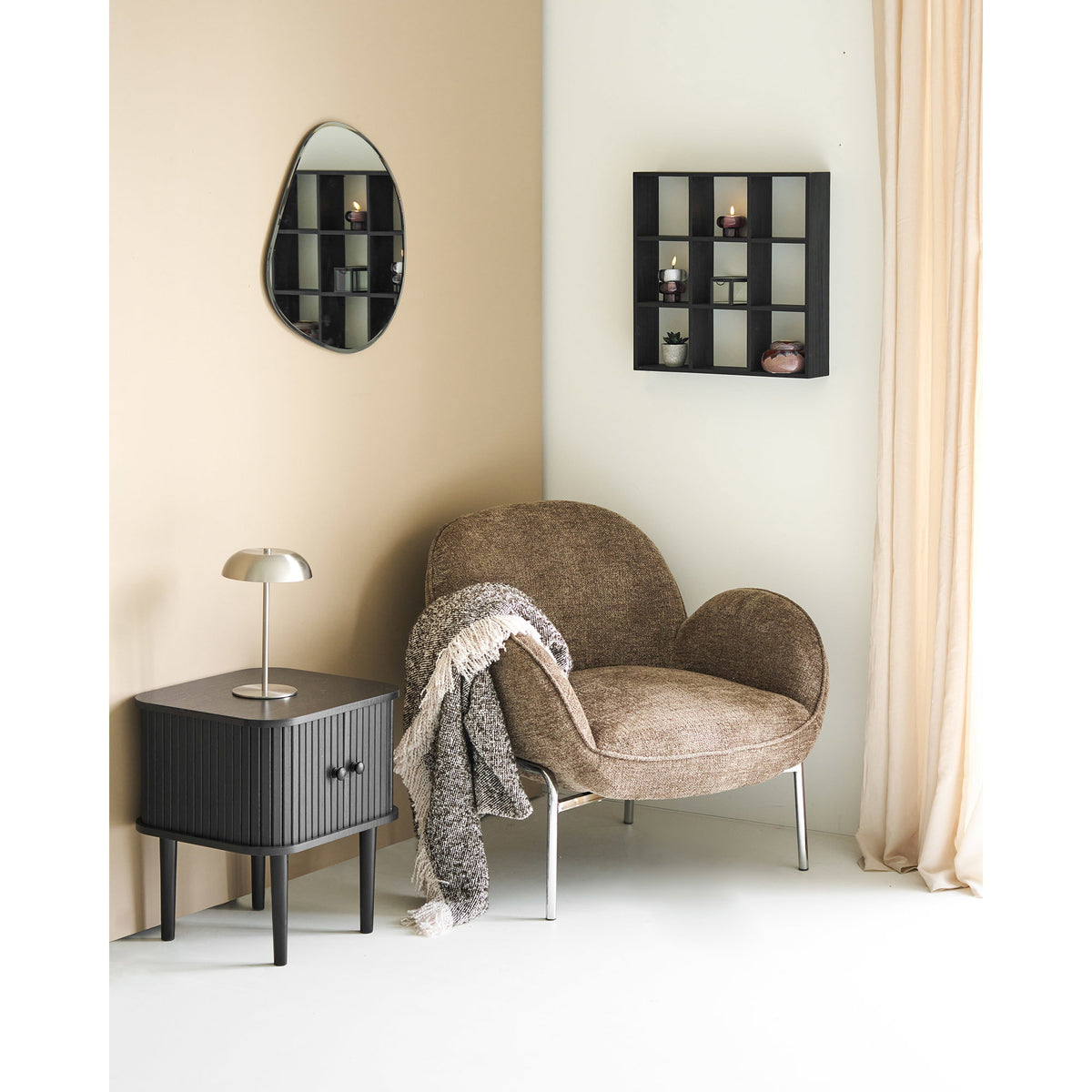 Beige/brown throw Sira - 130x180 cm