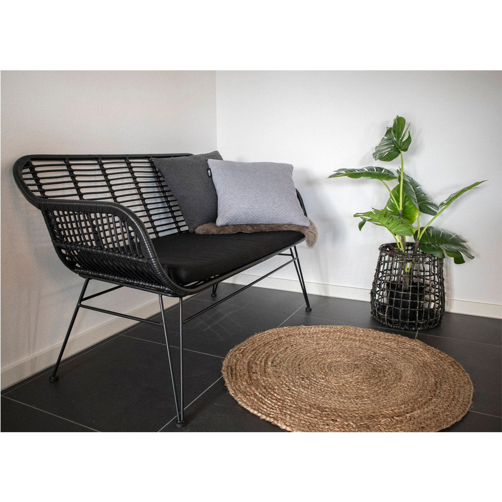 Bombay Vloerkleed - Gevlochten jute, naturel Ø90 cm