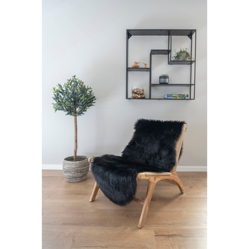 Kunstlamsvacht - Zwart 60x180 cm