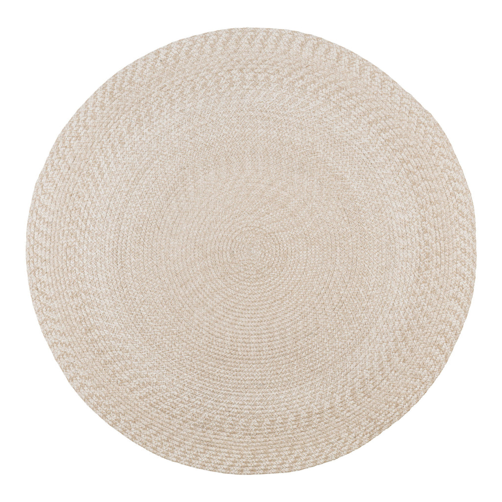 Menorca Vloerkleed - 100% gerecycled kunststof, zandkleurig Ø180 cm