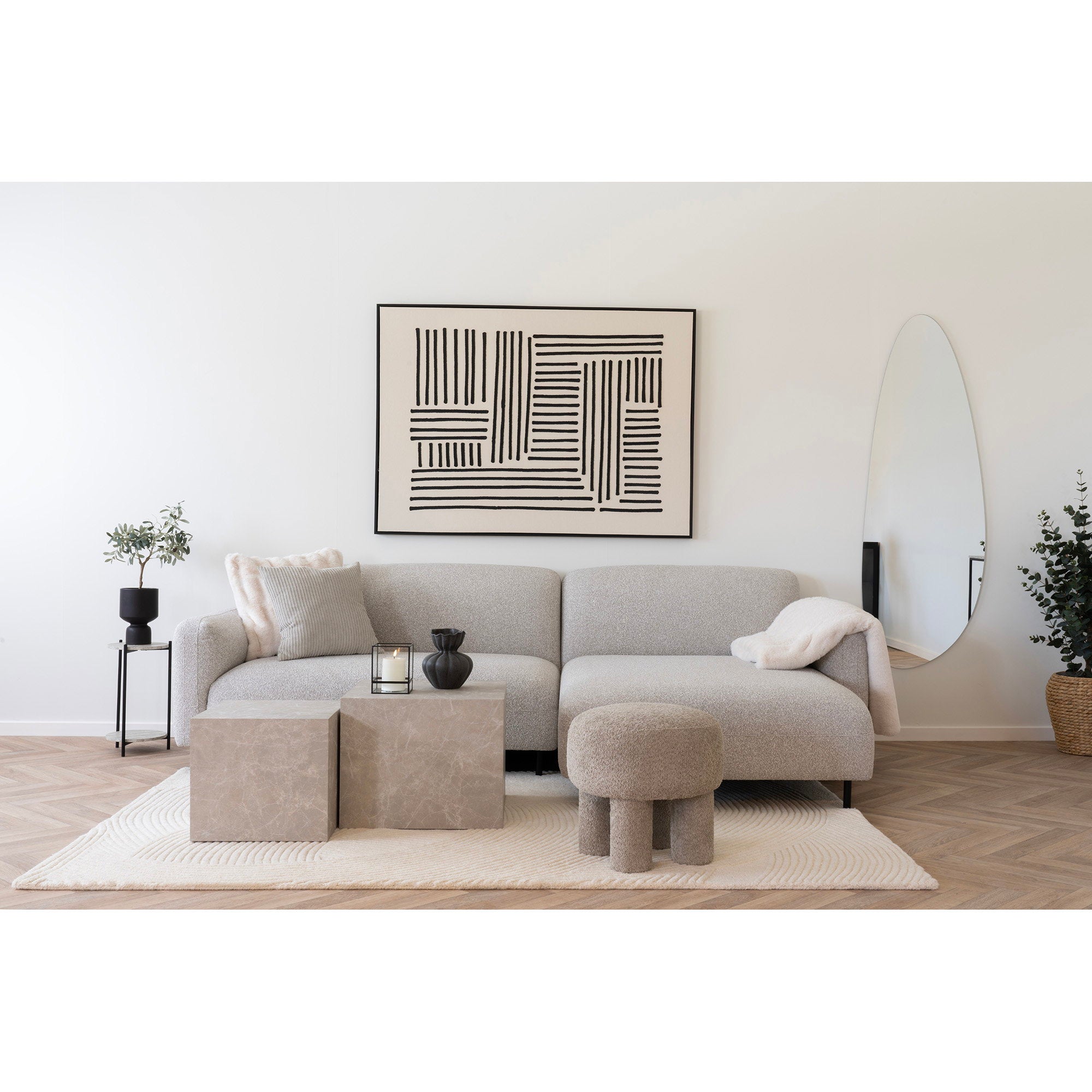 Pune Vloerkleed - Handgetuft, ivoor 160x230 cm