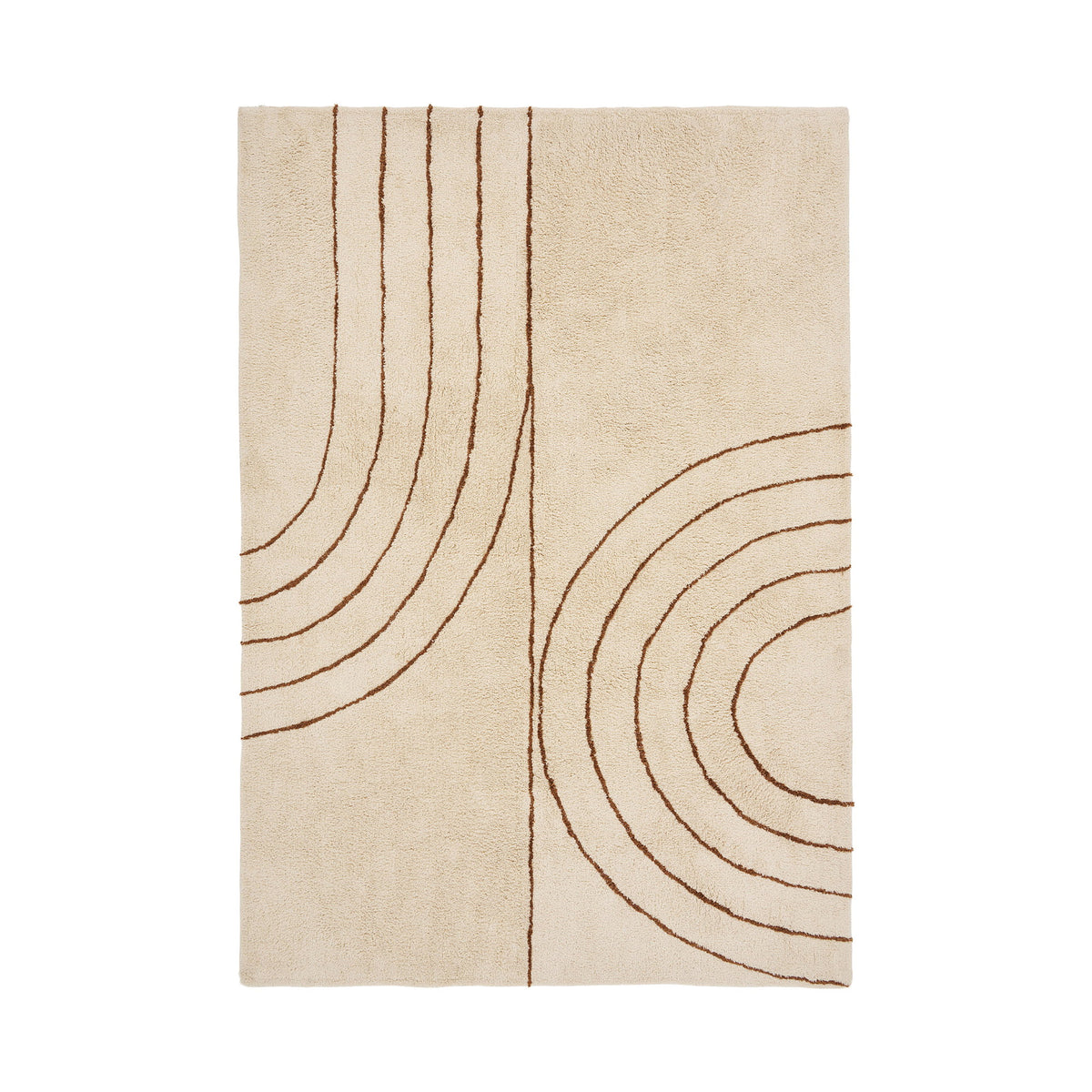 Tampa cotton rug with print beige - 160x230 cm