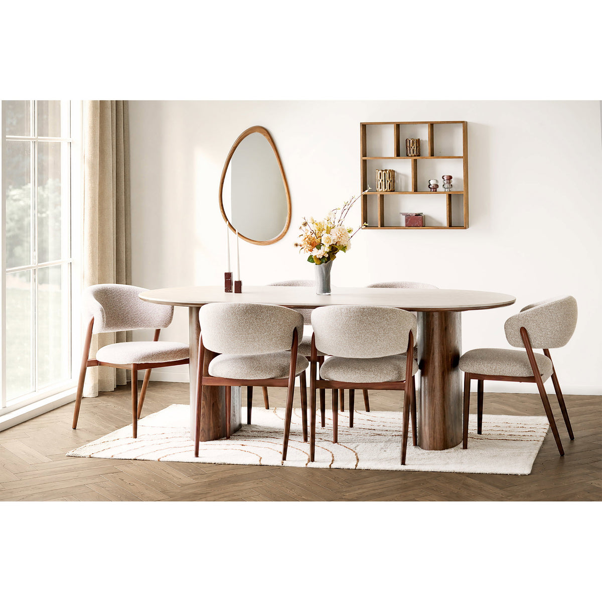 Tampa cotton rug with print beige - 160x230 cm