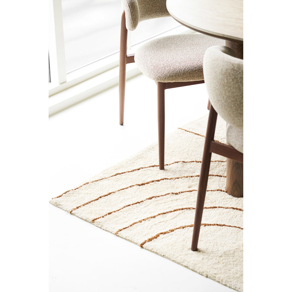 Tampa cotton rug with print beige - 160x230 cm
