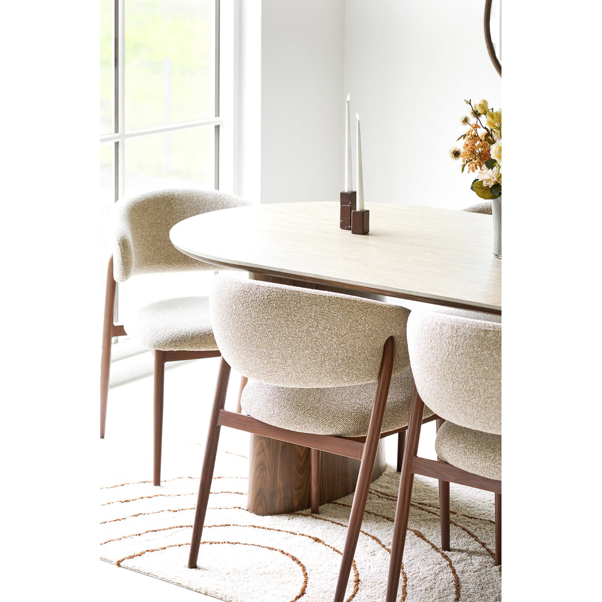 Tampa cotton rug with print beige - 160x230 cm