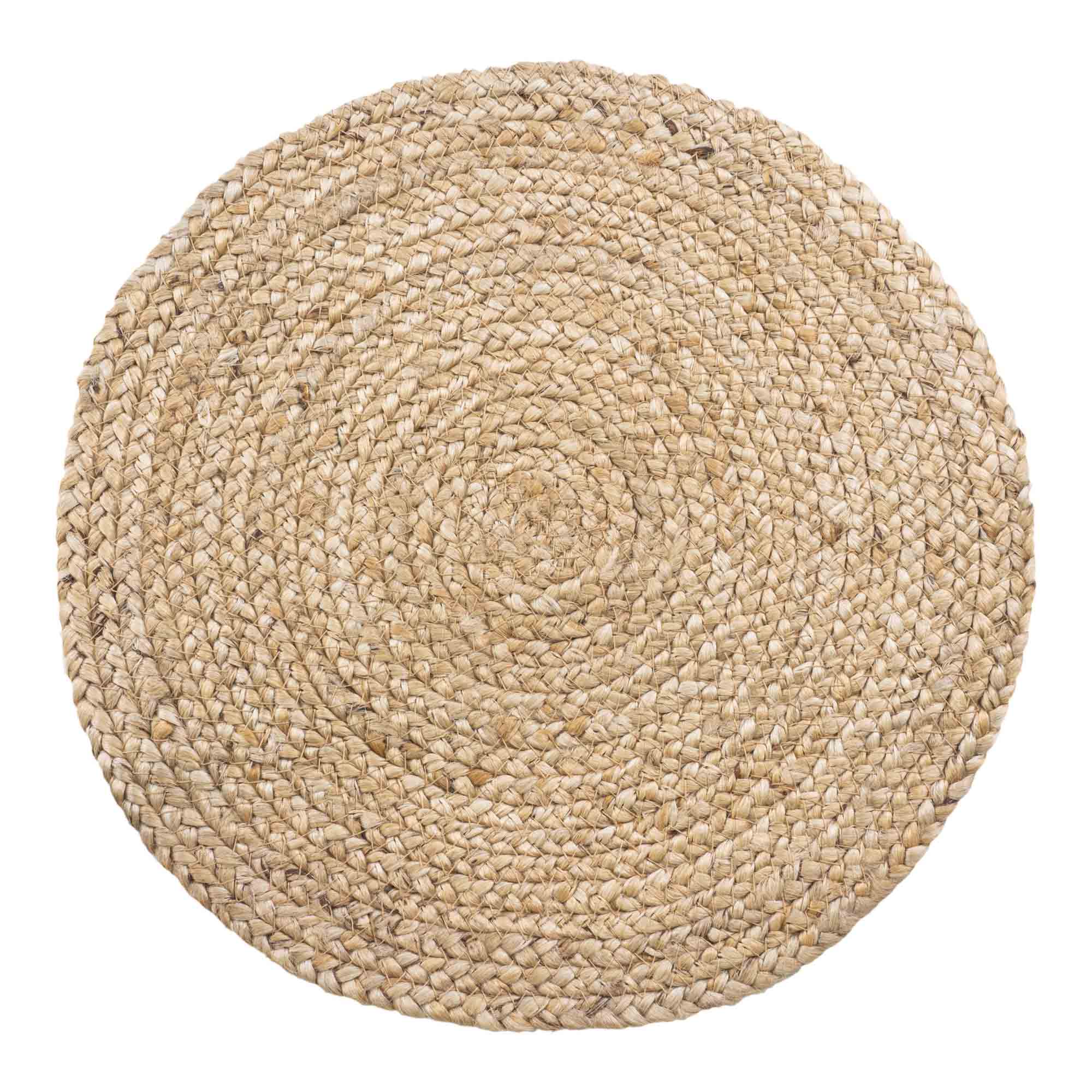 Bombay Placemats - Braided jute, natural Ø38 cm (set of 4)