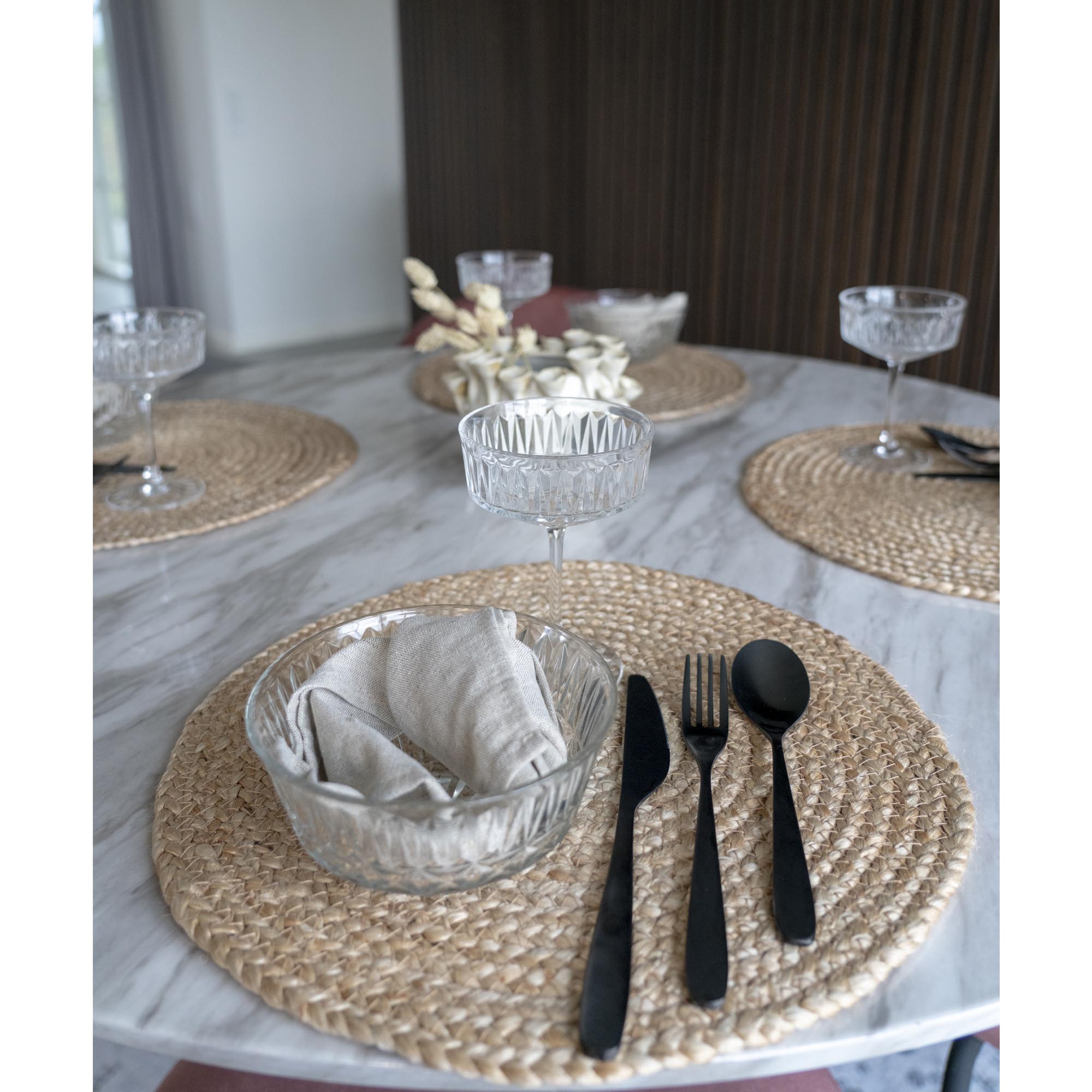 Bombay Placemats - Braided jute, natural Ø38 cm (set of 4)