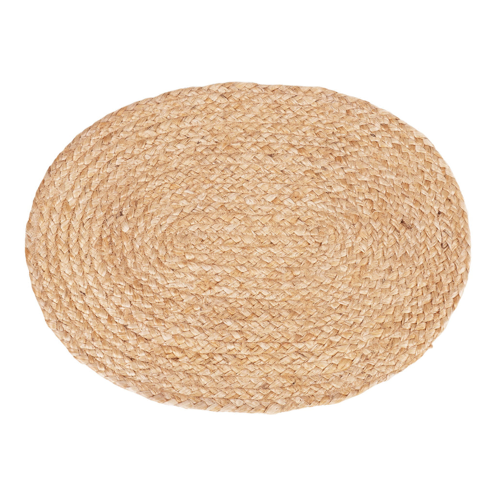 Bombay Placemats - Gevlochten jute, naturel, ovaal 35x45 cm (set van 4)