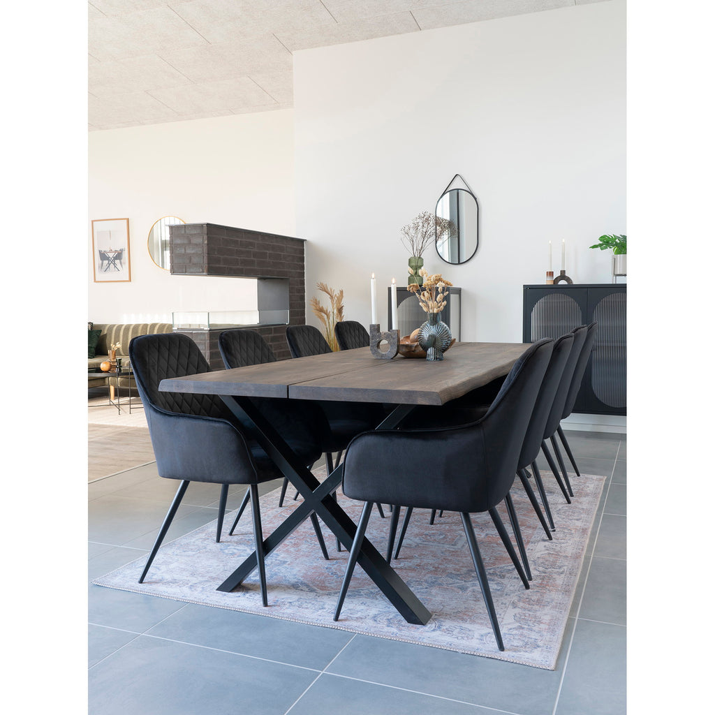 Trapani Mirror - Steel/faux leather, black 35x60 cm