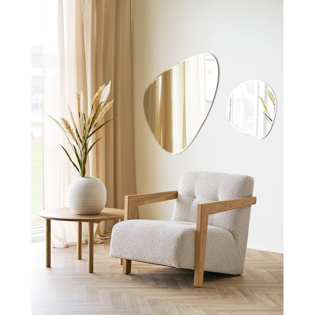 Devonport Wall Mirror with Organic Faceted Shape - 50x50 cm