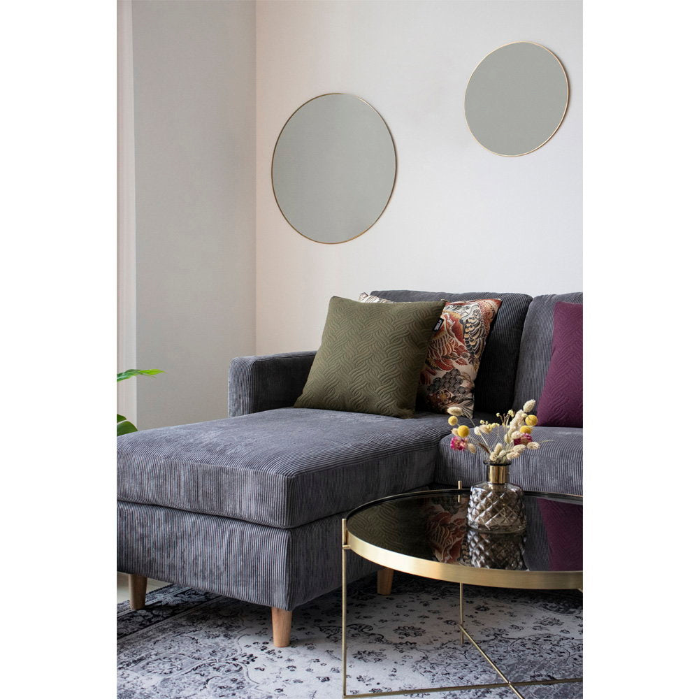 Jersey Spiegel - Staal, messinglook Ø40 cm