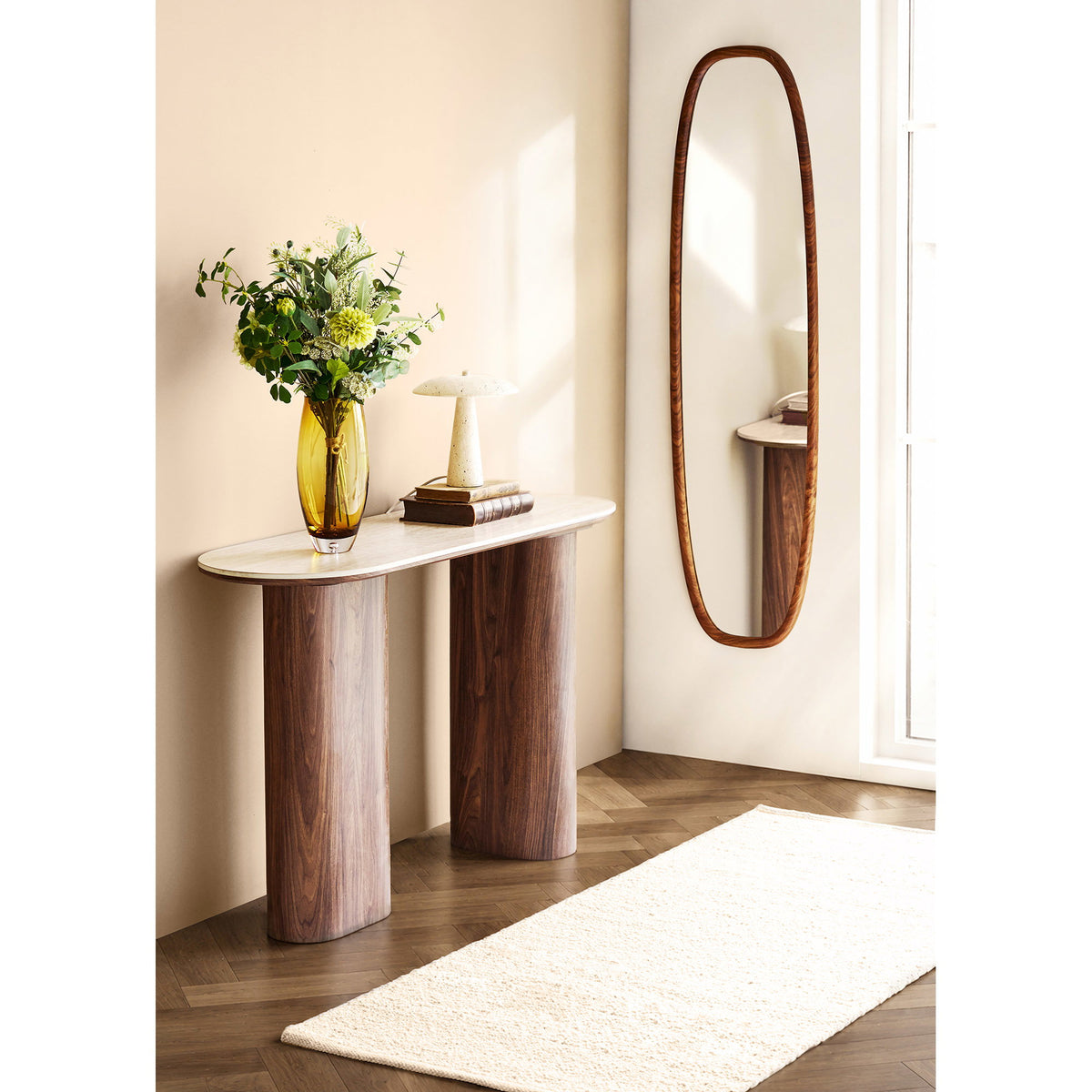 Luxon Mirror with Wood Look - 40x150 cm