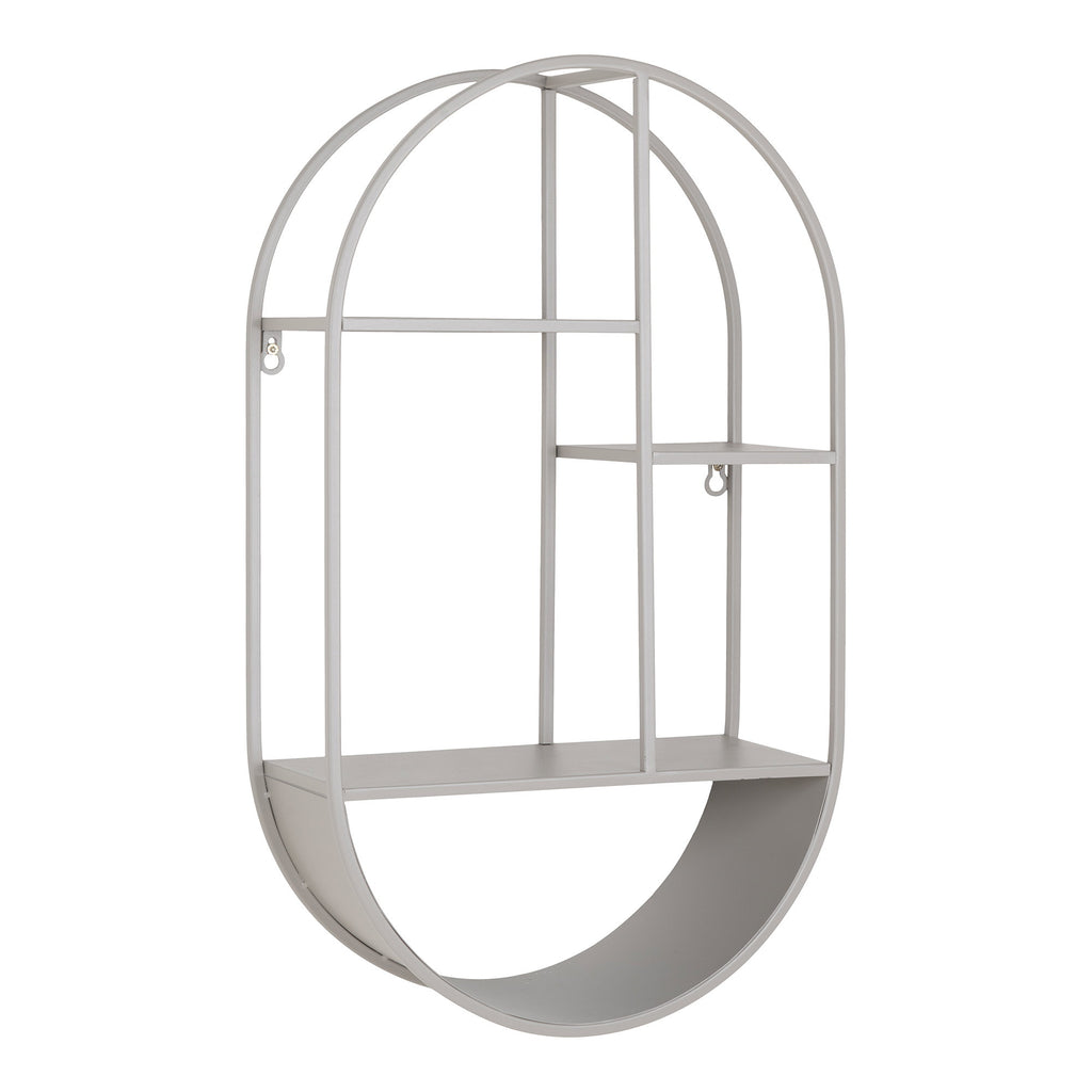 Feira Wall Shelf - Oval, steel, cool grey 35x15x60 cm