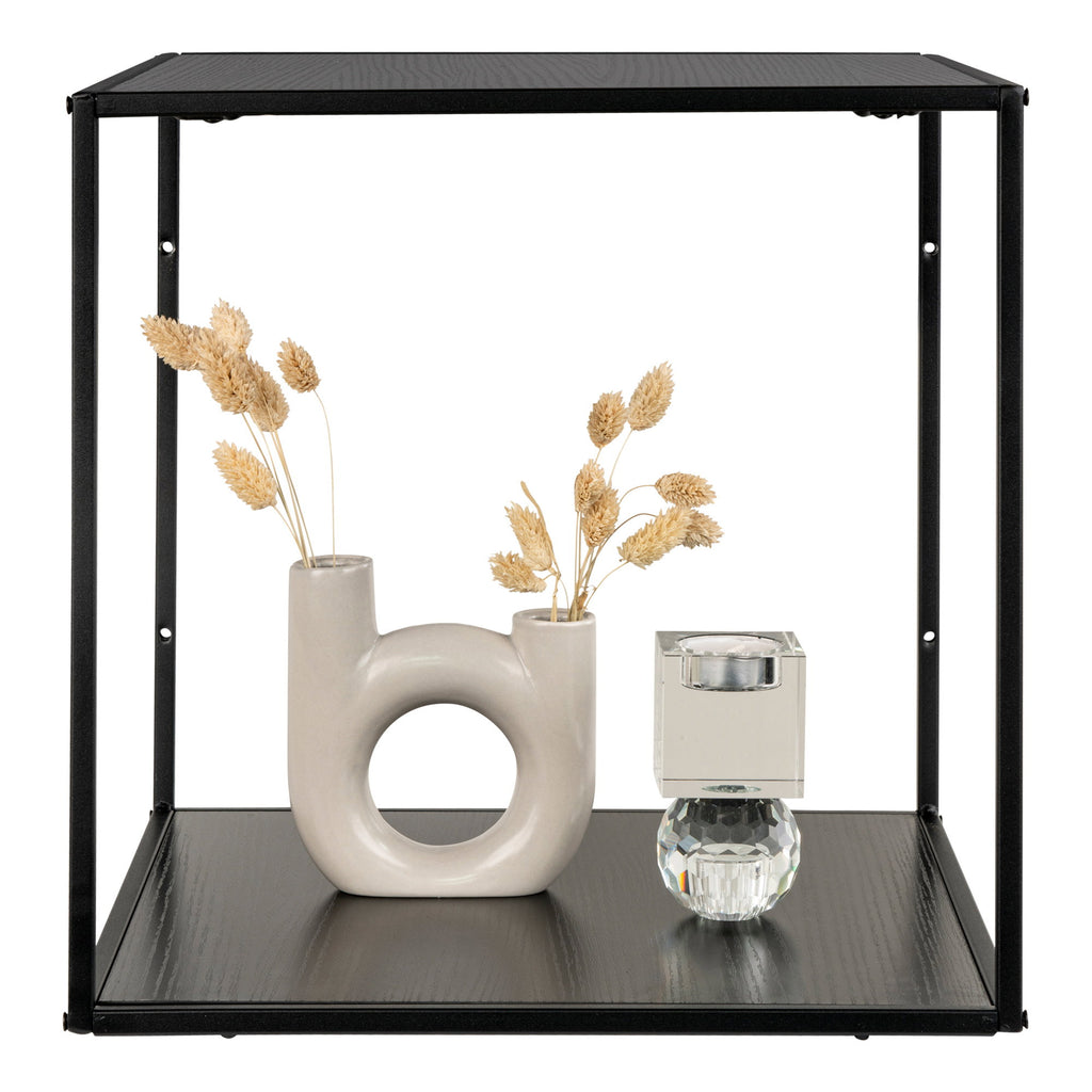 Vita Wandplank - Zwart, zwart frame 36x36x36 cm