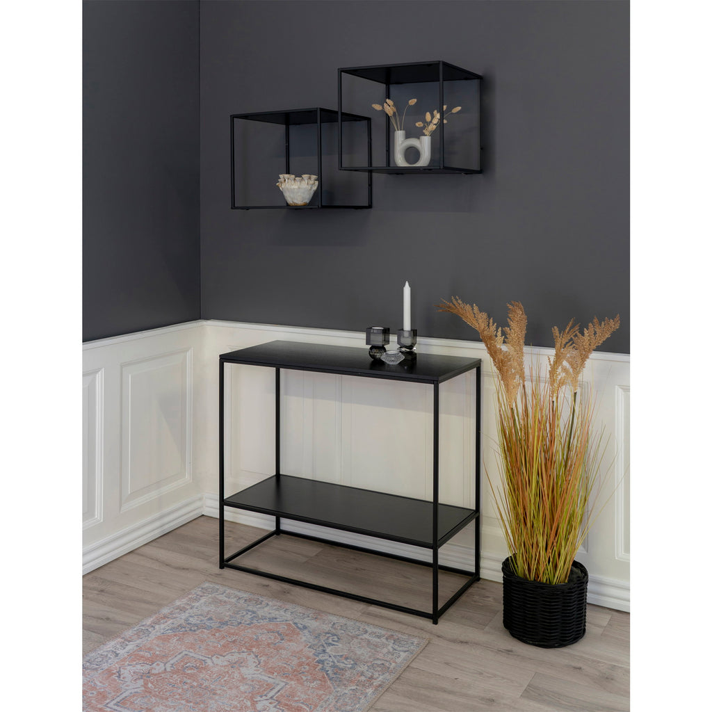 Vita Wandplank - Zwart, zwart frame 36x36x36 cm