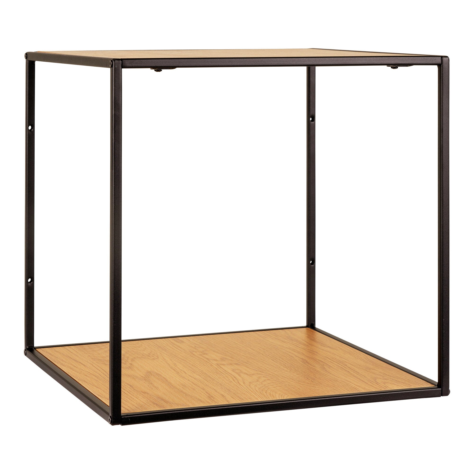 Vita Wandplank - Eikenlook, zwart frame 36x36x36 cm
