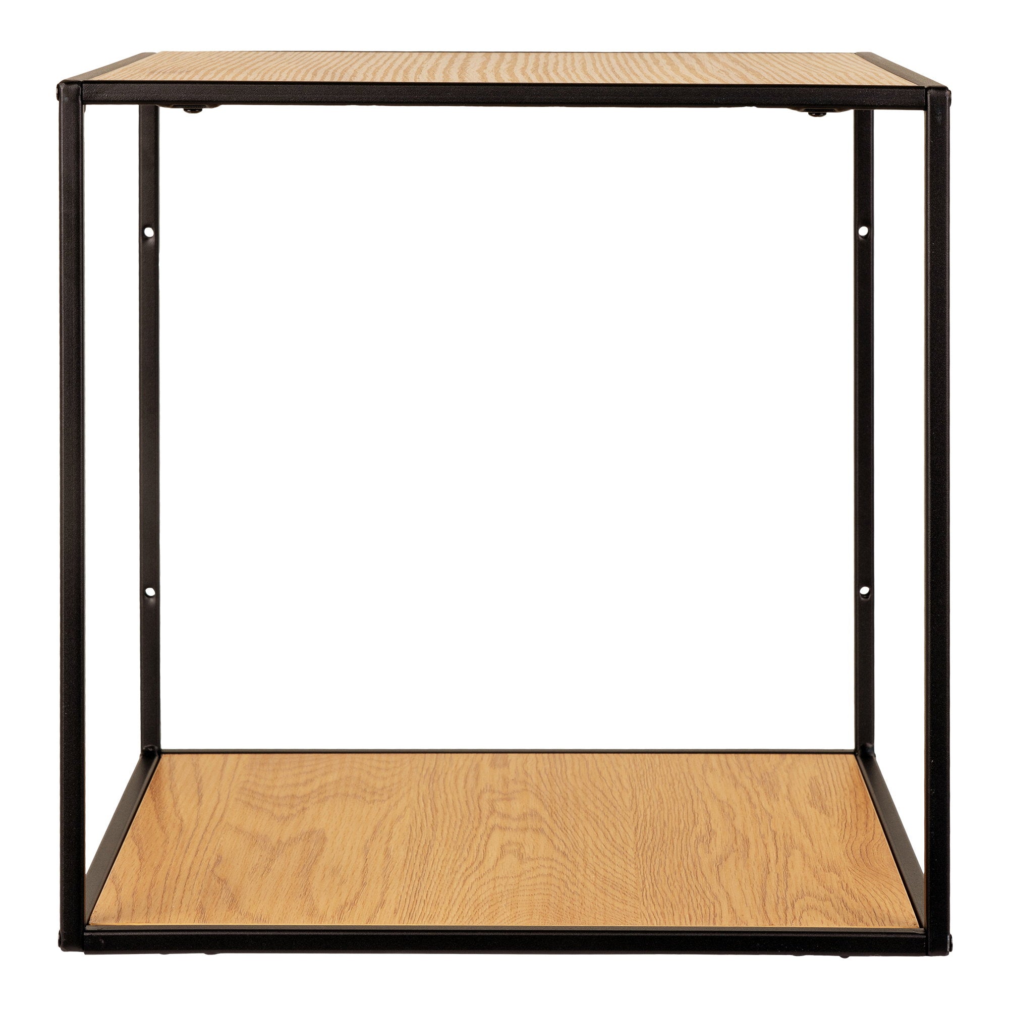 Vita Wandplank - Eikenlook, zwart frame 36x36x36 cm
