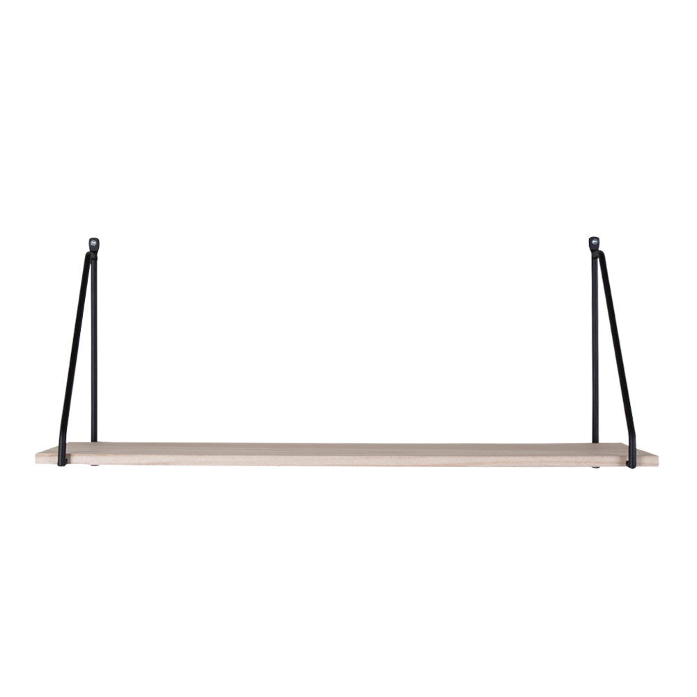 Arnhem Wandplank - Houten plank, zwart frame 65x17 cm